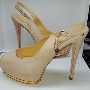 Roberto Festa Milano 38.5 New Neutral Platform Stilletto Shoes